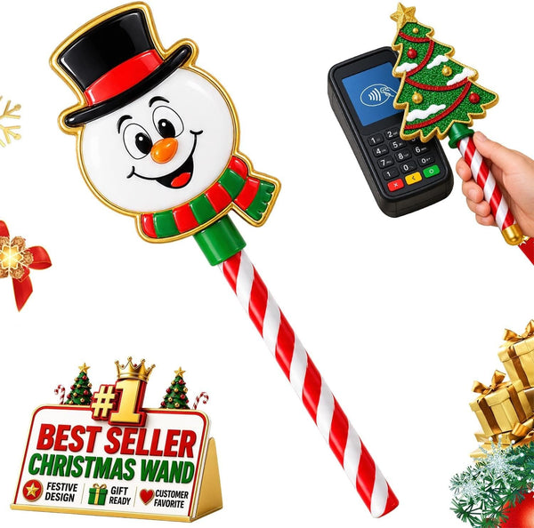 Christmas Tree Credit Card Wand Magic Tap To Pay Festive Payment Accessory | Contactless Checkout Prop For Compatible Terminals Cafes Markets Parties Display Holiday Gift(3pcs-a)