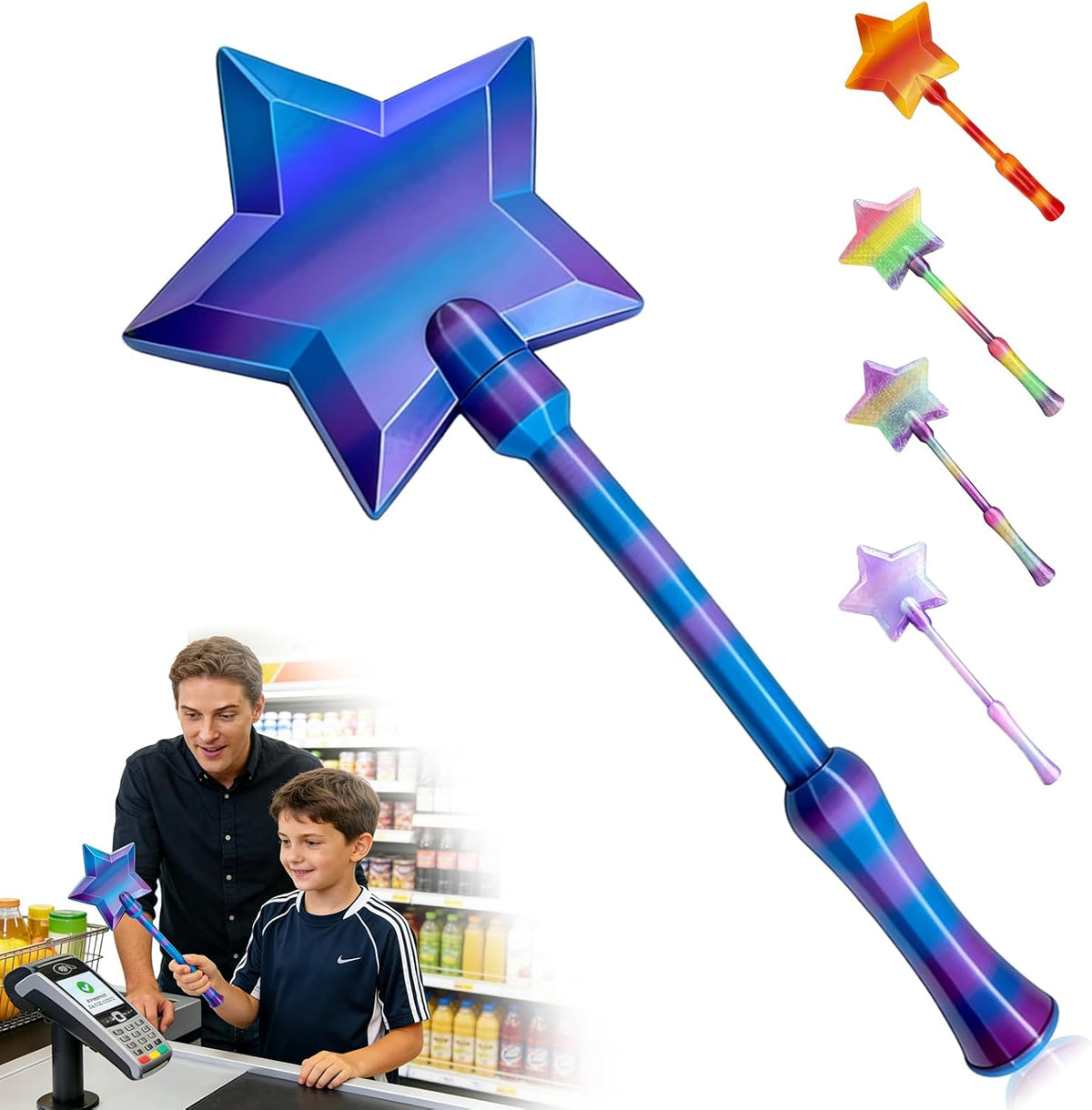Credit Card Wand Tap to Pay Wand Magic Wand Credit Card Holder | 3D Printed Contactless Payment Card Holder, Easy NFC Checkout, For Debit & Credit Cards, Tap to Pay Accessory-2